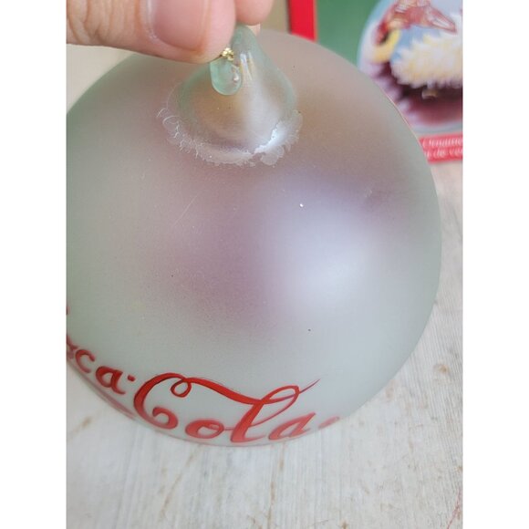 Vintage large Coca-Cola Santa Claus ornament ball Xmas set glass - Picture 8 of 12